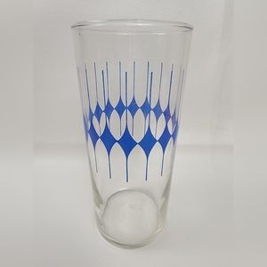 Vintage Federal Glass Blue Diamond Flat Bottom Tumbler/Glass MCM